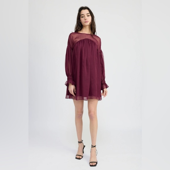 en saison Cover Mini Dress in Bordeaux NWT - Picture 1 of 13